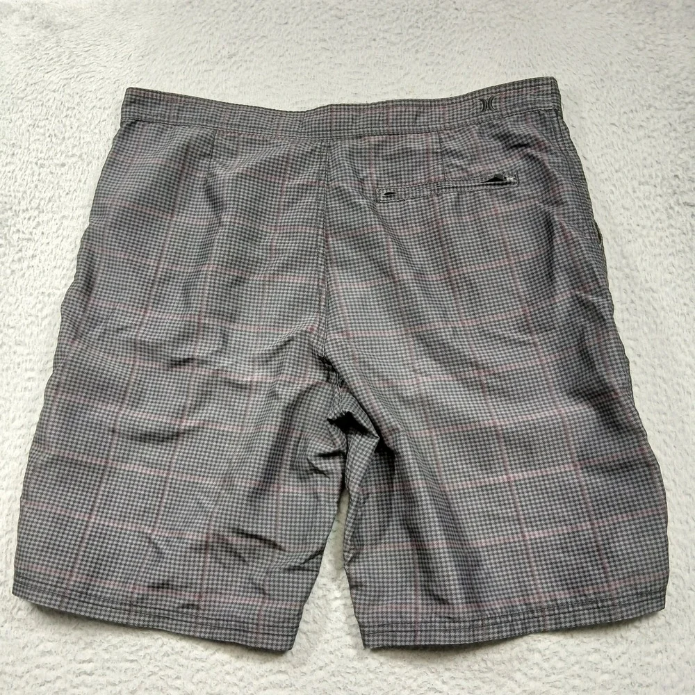 Hurley Walkshorts Men's‎ 36 Gray Plaid Casual Surf Shorts